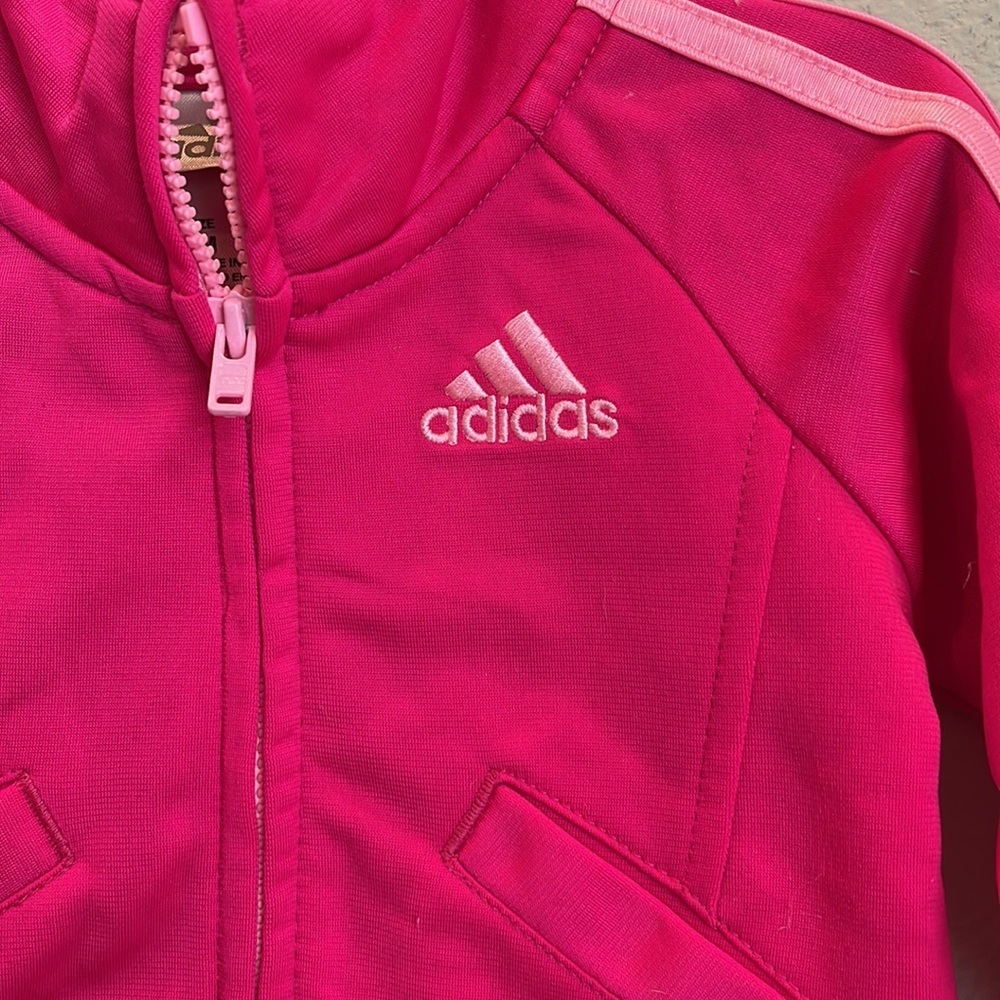 Adidas Pink Embroidered Track Jacket Size 3 Months - Picture 3 of 6